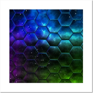 Purple and Green Ombre Galaxy Posters and Art